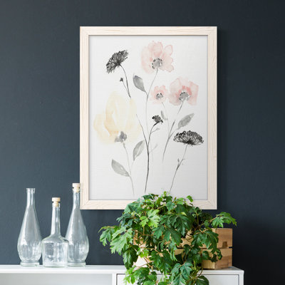 " Blush and Black Wildflowers II " Painting