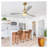 52 Inch Gold Ceiling Fan with Dimmable LED Light, 3 Solid Wood Blades - Remote Control Reversible DC Motor for Living Room, Bedroom