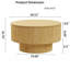 Table basse 29,5 "moderne avec motif rayé rainuré - Table centrale en panneau de fibres à densité moyenne avec tablette de rangement cachée, table d'appoint en forme de champignon pour le salon, la chambre à coucher ou la cuisine-1152064211