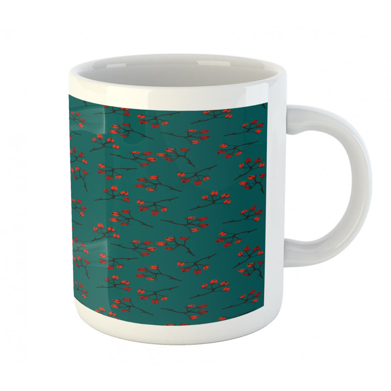 Grande tasse à café baies de noël
