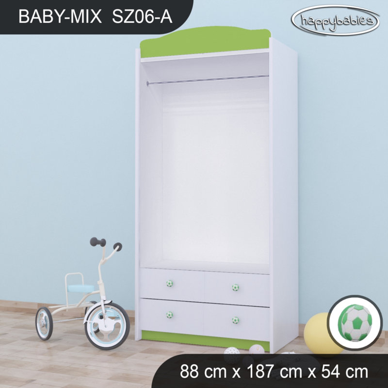Baby 2 Door Wardrobe, Green