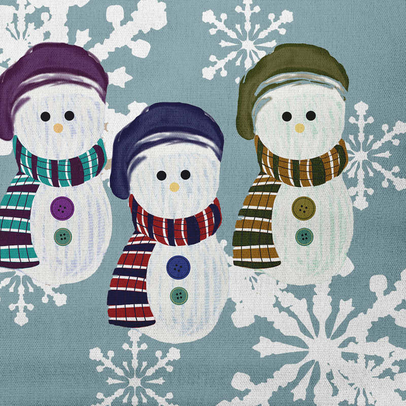 Chaussette bonhomme de neige_Sq, Non, Bleu / gris, 20 po x 20 po