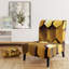 Fauteuil de chambre rembourré Golden Honeycomb - Mid-Century