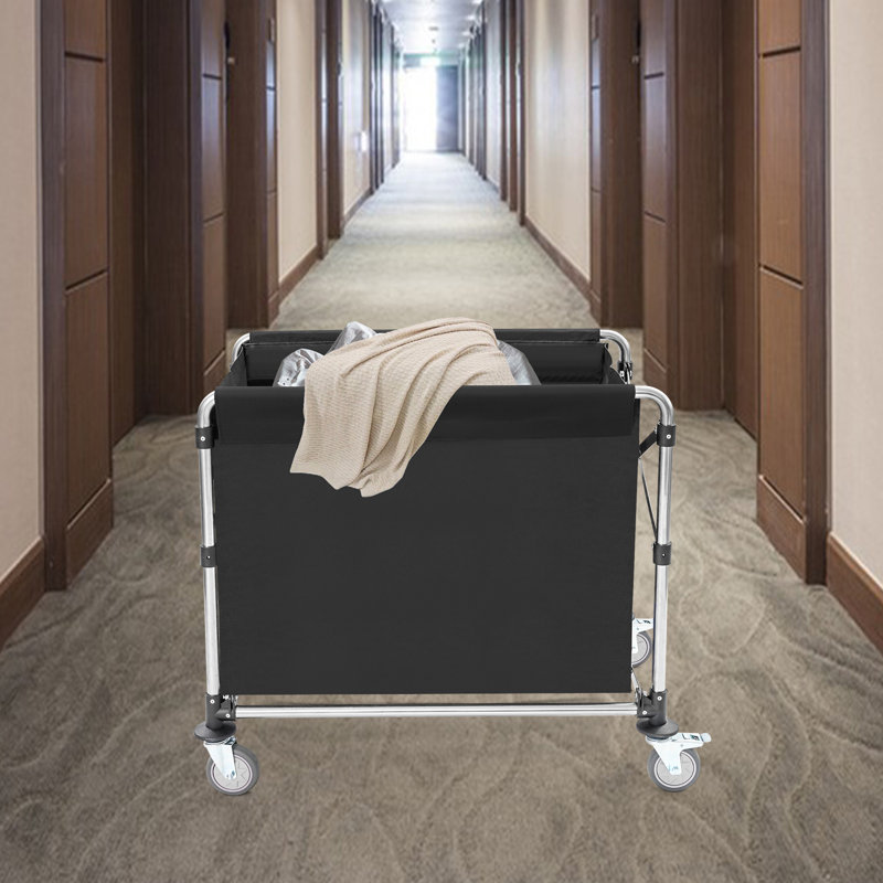 34.25X20.47X30.7” Folding Laundry Cart, 30.7" H x 34.52" W x 20.47" D, Black