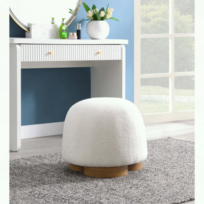 Repose-pieds rond en tissu avec motif pavé et sans assemblage