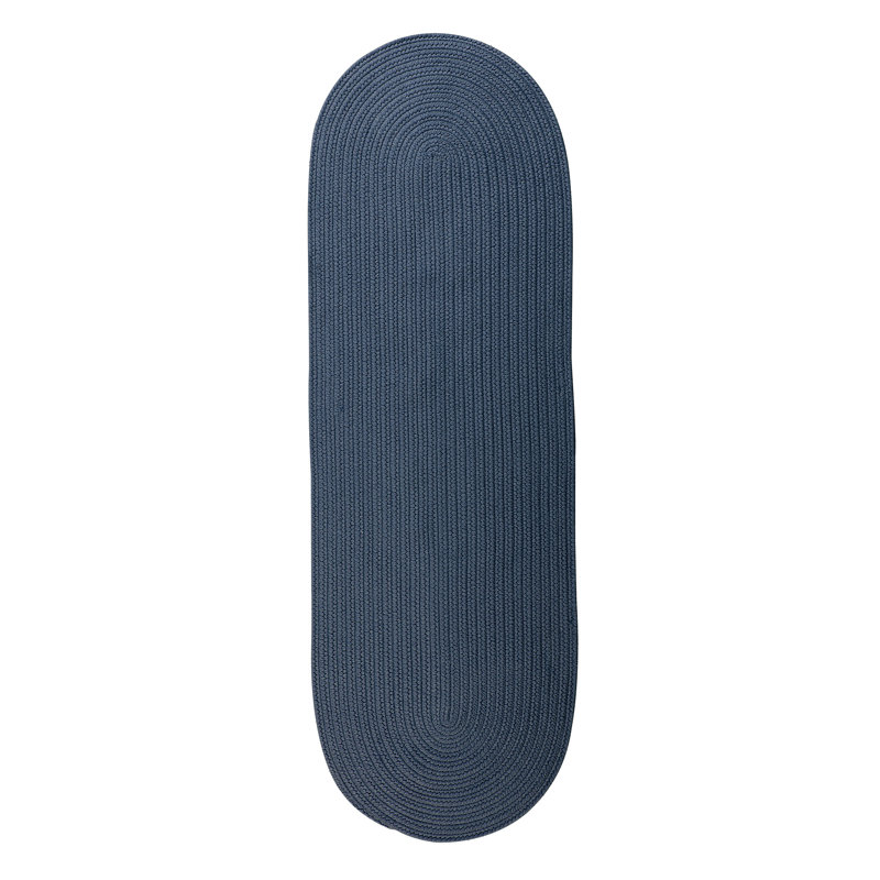 Tapis bleu tressé port royale Nolana, Tapis de couloir 2 pi x 9 pi