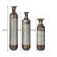 Ensemble de vases de plancher en fer forgé à la main 3 pièces avec finition brûlée - Vases en métal industriel rustique (28,34 po, 24,4 po, 20,4 po)