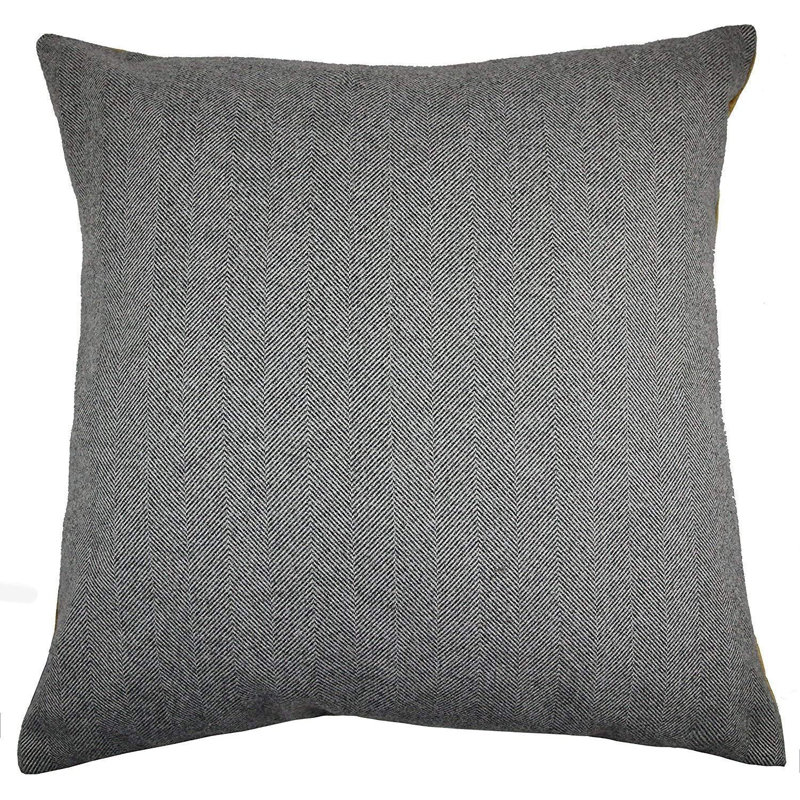 Square Floor Cushion, Grey/Yellow