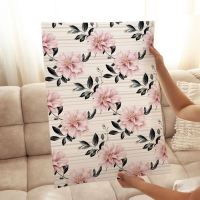 Floral Stripes and Flowers VI Glam, impression sans cadre