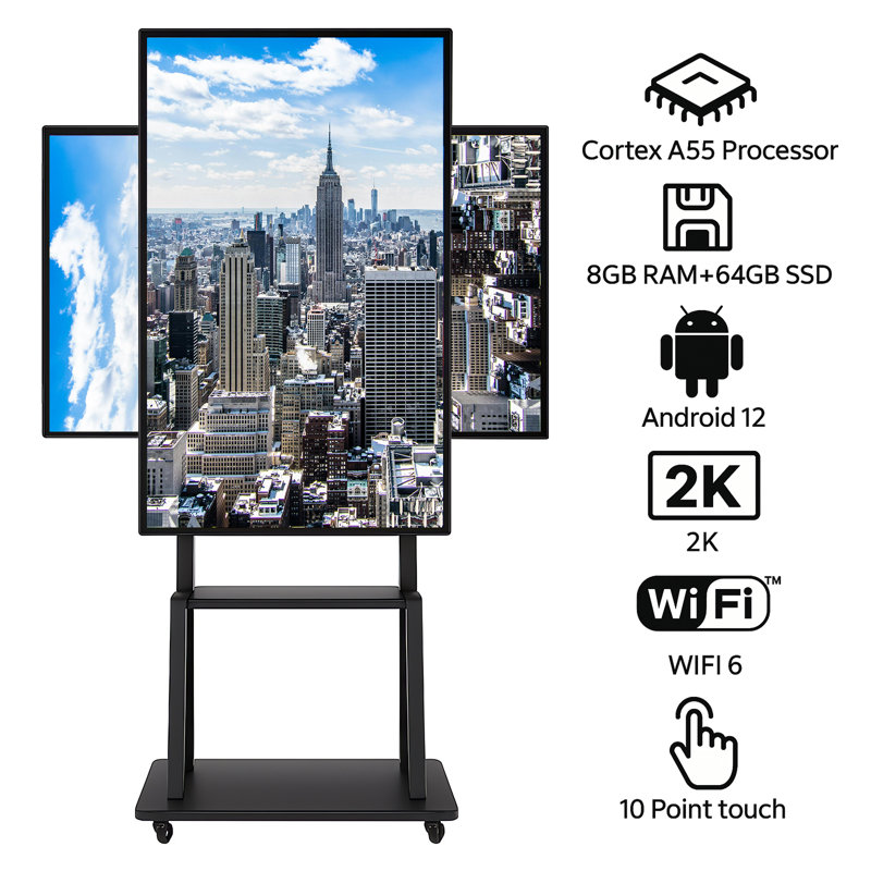 JYXCN Hurry! Smart Board 49 Inch All-in-One - Touch Screen with Dual System & Cloud Sharing, Empower Classroom Learning, Streamline Office Workflows & Deliver Stunning Presentations