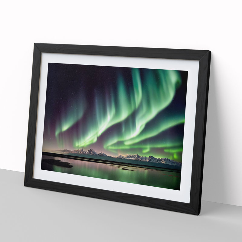 Magnetic Northern Lights - Framed Print, Black, 46cm H x 64cm W x 2cm D