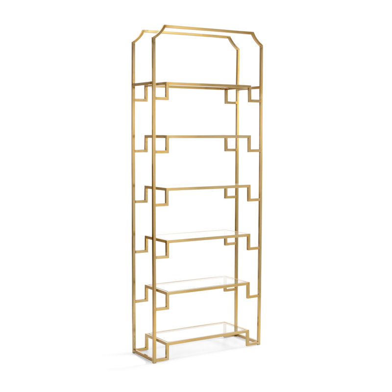 Hampton 35.8 " W Shelving Unit, Antique Brass