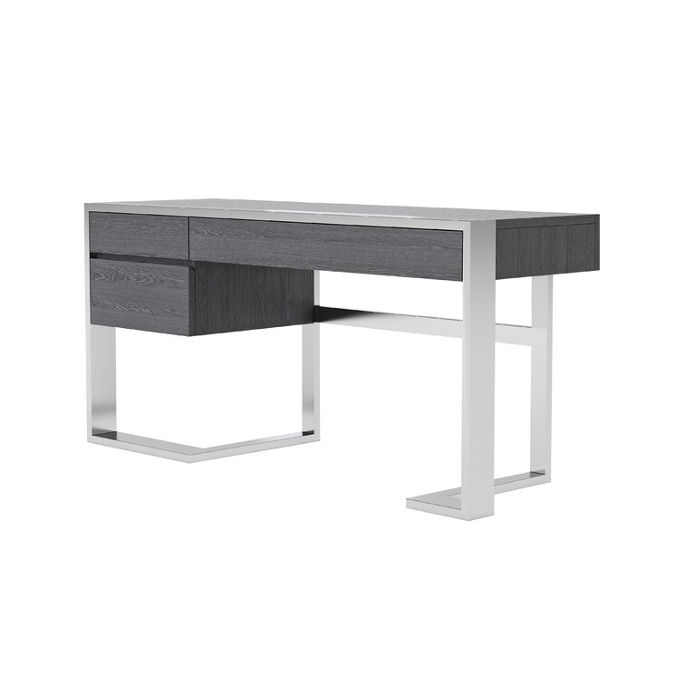 Cabstract 63 Modern Office Desk with Drawer Writing Desk with White & Gold