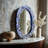 Blue And White Talavera Oval Mirror Medium Size