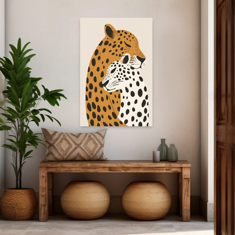 Art contemporain, chat, léopard, H 48 po x l 32 po