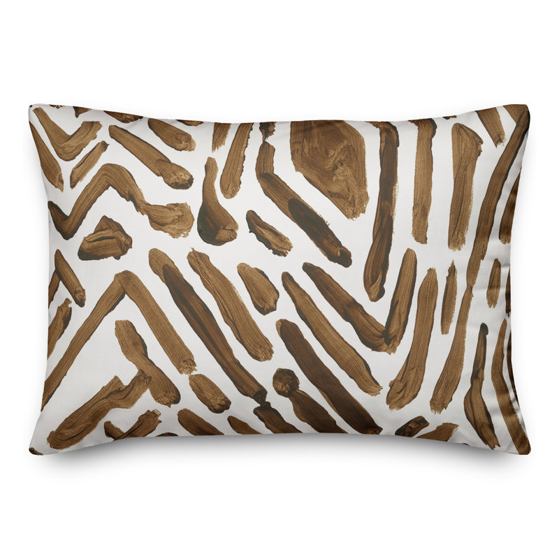 Coussin décoratif intérieur / extérieur en polyester , Brun, H 18 po x l 25 po
