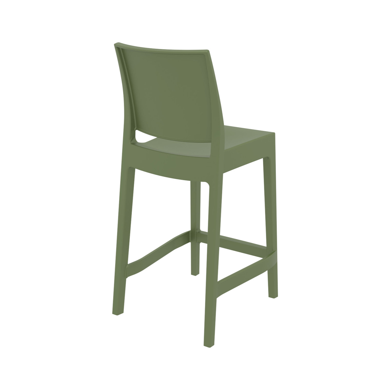 Adrienne Outdoor Bar Stool, Olive Green, 25.5"