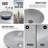 Ravenna Gothic Cass Gothic 16" L x 16" W x 5" H Round Concrete Vessel Bathroom Sink with 10" H Faucet