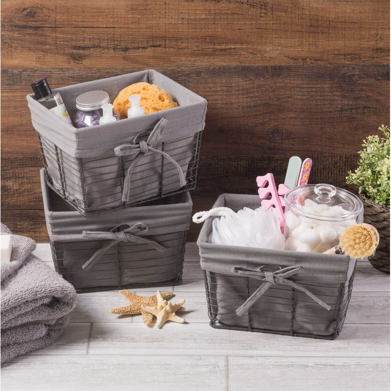 Ensemble de paniers en tissu 5 pièces Colgate, Gris rétro