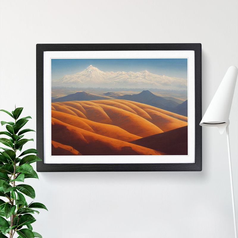 Grand Mountain Landscape - Print, Black, 25cm H x 34cm W