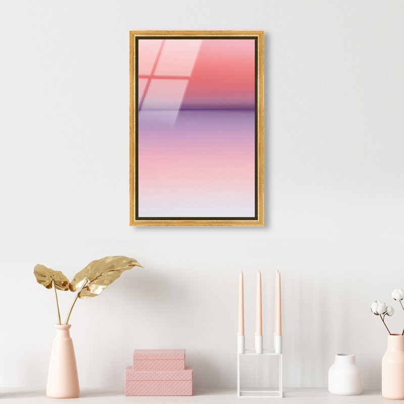 Peach Coastline II Print by Oliver Gal, 37"H x 25"W, Gold Floater Frame
