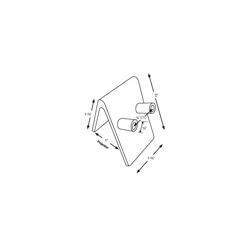 0.75" Center to Center Finger Pull, Polished Chrome