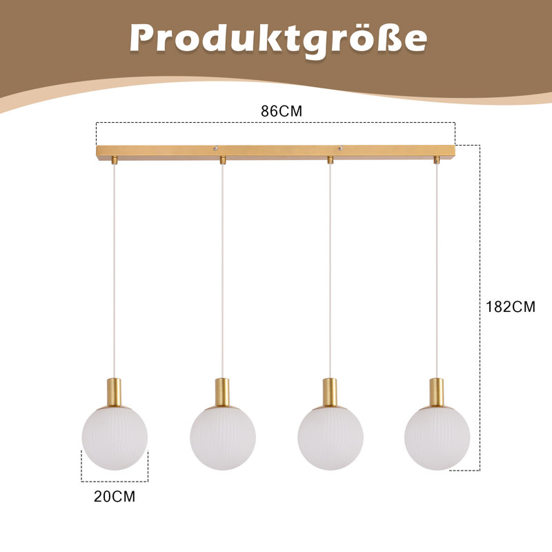 4 -Light E27 Dining Table Pendant