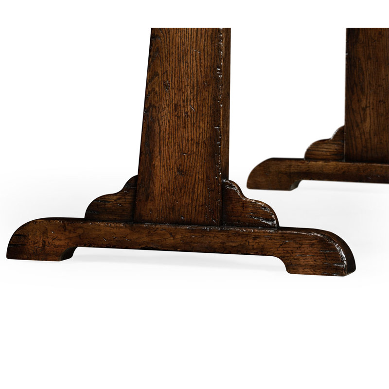 Sherwood Oak Solid Oak Dining Table, Dark Brown Tudor Oak