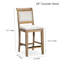 Tabouret de comptoir 24 po avec touche grise patinée, base de chaise en cuir français, toucher, siège-1369998385-1369998387
