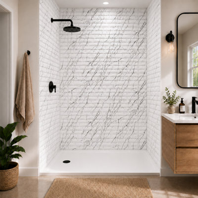 Vista - Mirroflex - Panneau mural de baignoire et douche - Blanc brillant