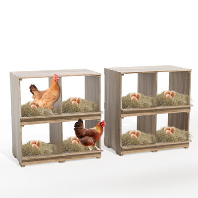 Boîtes de nidification pour poulets, boîte de nidification murale en bois à 8 compartiments pour poulets, poules et autres volailles