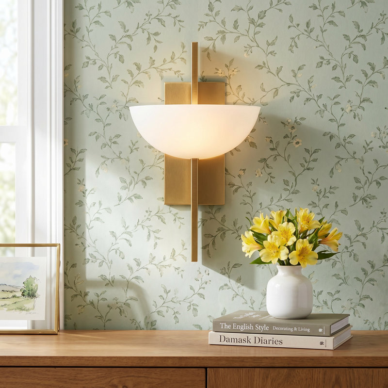 Chenery 1-Light Wall Sconce In Warm Brass, Brass