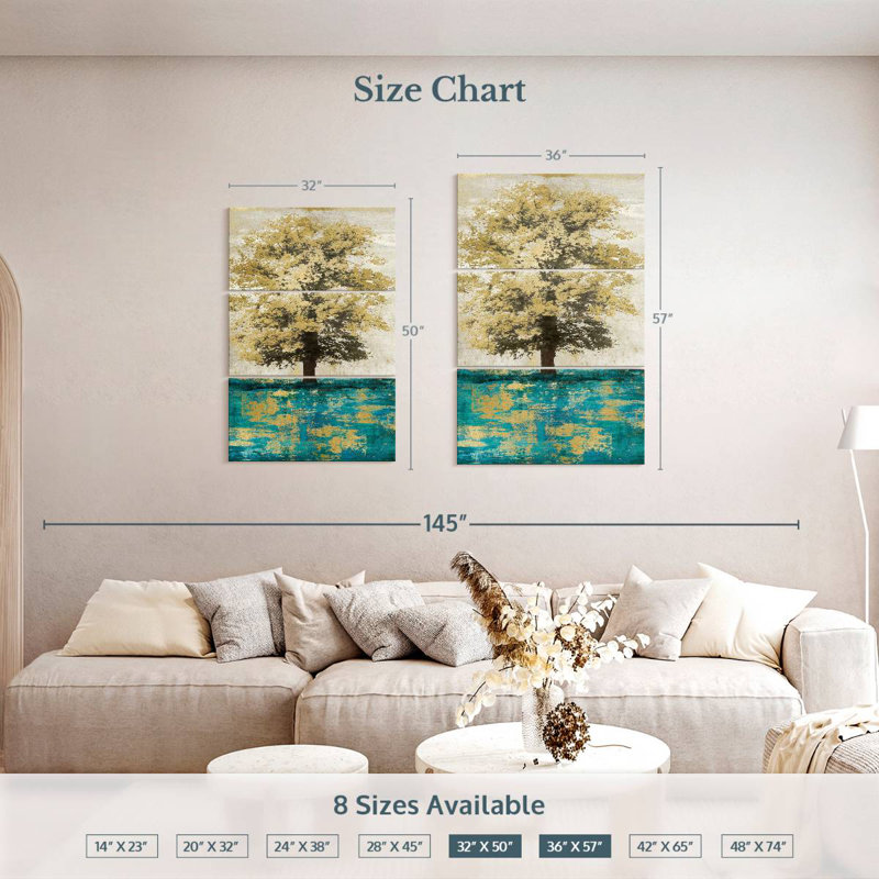 Harnek majestueux - turquoise avec or, 50" H x 32" W