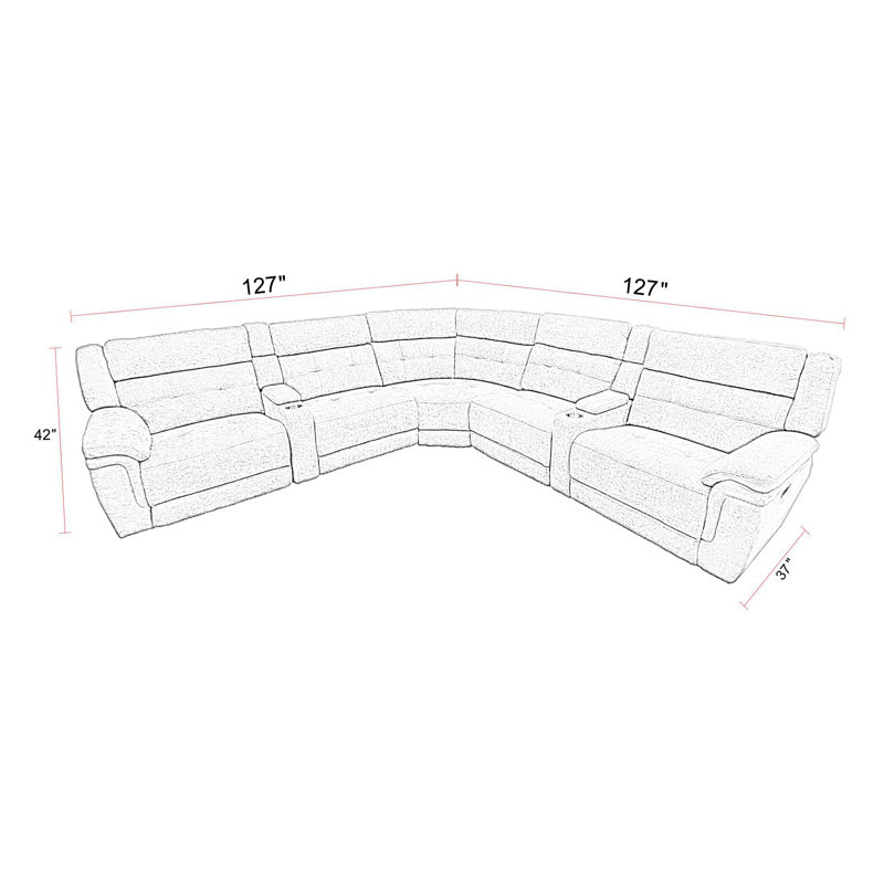 Maryellen 7 - Piece Upholstered Reclining Corner Sectional