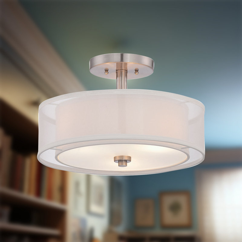 Plafonnier semi-encastré à 3 lumières de 15 po
