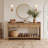 60"W Natural Rattan Console Table With 3 Drawers & Open Shelf, Modern Farmhouse Entryway Table With Anti-Slip Raised Edge & Adjustable Feet For Living Room, Hallway, Bedroom-259853028-258738055