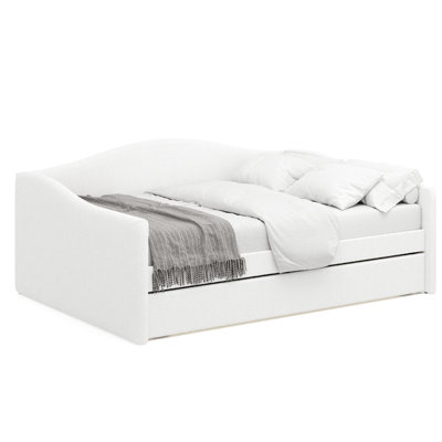 Lit de jour simple rembourré avec couchette Louise Boucle