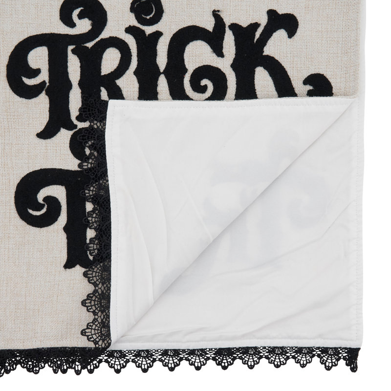 Natural Polyester Halloween Trick or Treat Table Runner