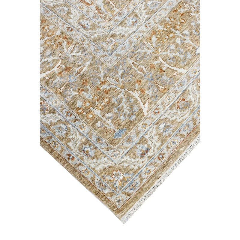 Tapis chameau noué à la main de haute qualité, Rectangle de 5 pi x 8 pi