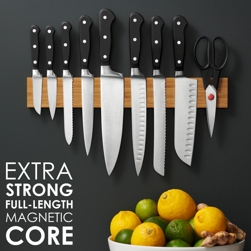 TAKKUI 6x2x1 Magnetic Knife Holder, Bamboo