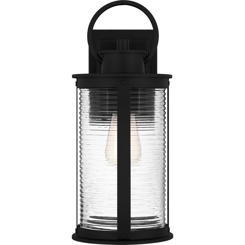 Abhiraam 1-Light Matte Black Outdoor Wall Lantern, 15.5" H x 6.5" W x 7.75" D