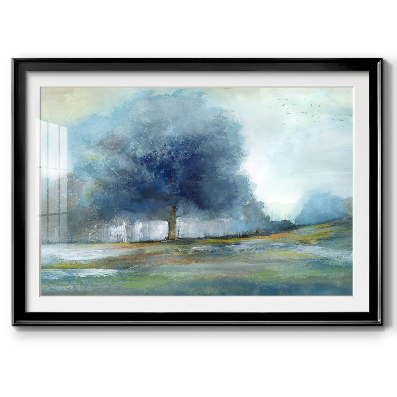 Arbre fantaisie encadré sur papier, Noir, H 30 po x l 44 po x P 1,5 po