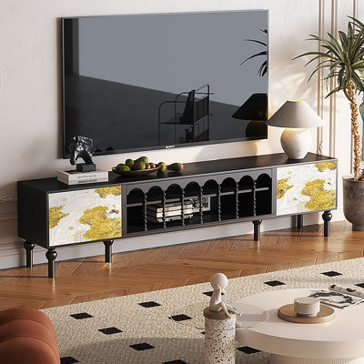 Meuble télé avec rangement peint français rétro
