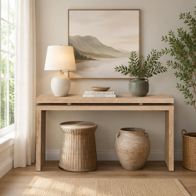 Console 60 po, Antique Natural