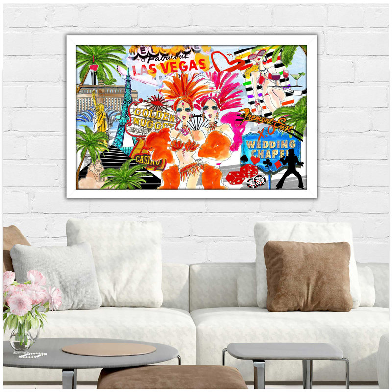 «Take Me To Las Vegas (Horizontal)» par Jodi - impression, Cadre blanc, H 33,5 po x l 49,5 po x P 1 po