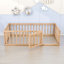 Lit plateforme en bois Hajer avec clôture et porte-657190991-657190987