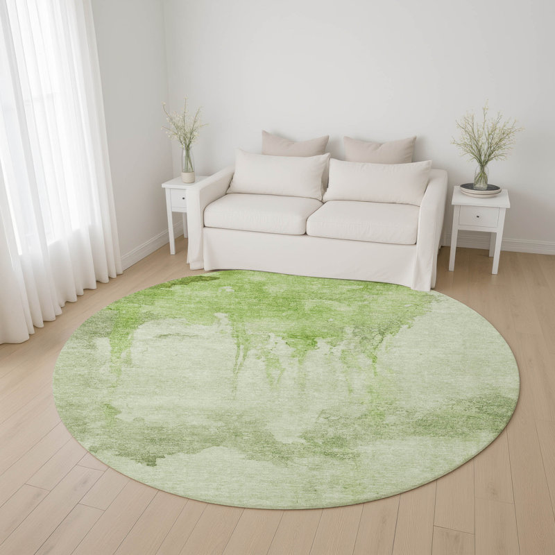 Premium Machine Washable Jacquez AMF1791 Modern Rug, Round 8'