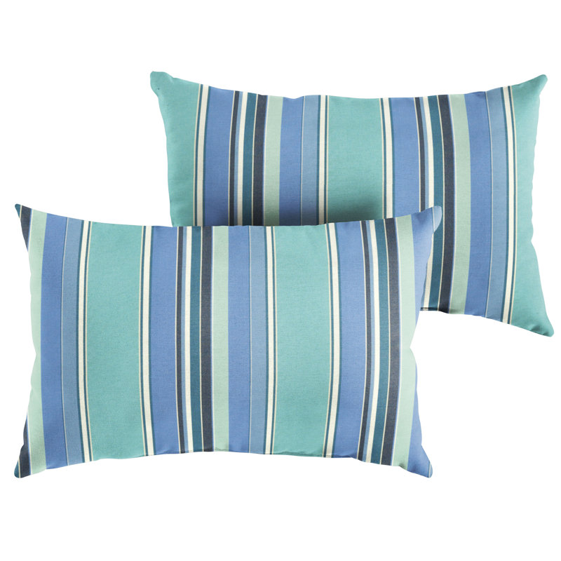 Striped Sunbrella® Outdoor Reversible Throw Pillow, 13" H x 20" W