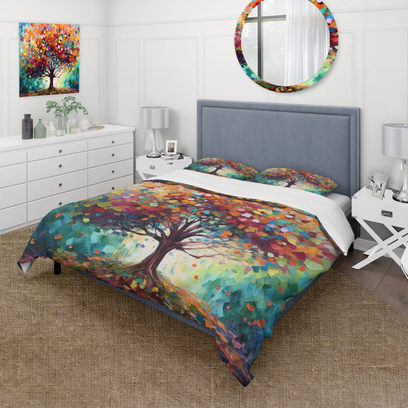 Coral Oak Tree At The Farm I Microfiber / Polyester Duvet Cover SetMicrofiber / Polyester Duvet Cover Set