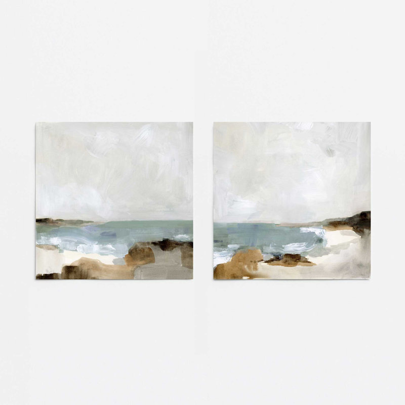 Ensemble de 2 impressions sur toile "Gentle Tides and Sky", Papier, H 12 po x l 4 po x P 0,1 po
